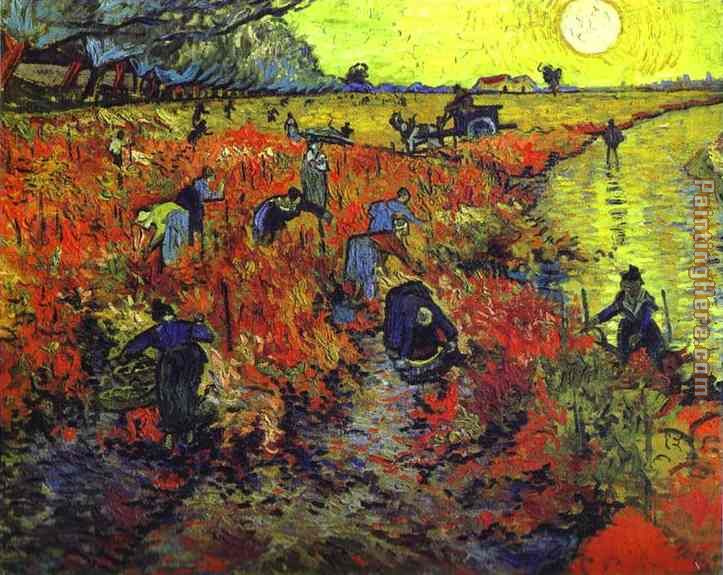 Red vineyards painting - Vincent van Gogh Red vineyards art painting